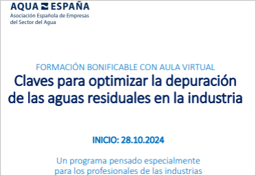  Curso Claves para optimizar la depuración de las aguas residuales en la industria (del 28.10.2024 al 19.11.2024)